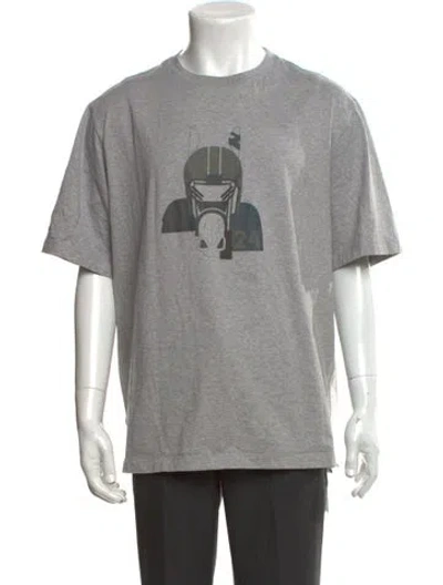 Pre-owned Hermes Graphic Print Crew Neck T-shirt In Grey