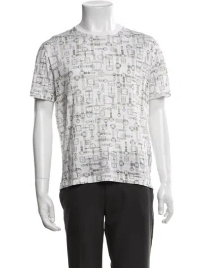 Pre-owned Hermes Graphic Print Crew Neck T-shirt In Grey