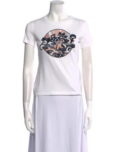 Pre-owned Hermes Graphic Print Crew Neck T-shirt In Neutral
