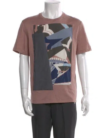 Pre-owned Hermes Graphic Print Crew Neck T-shirt In Neutral