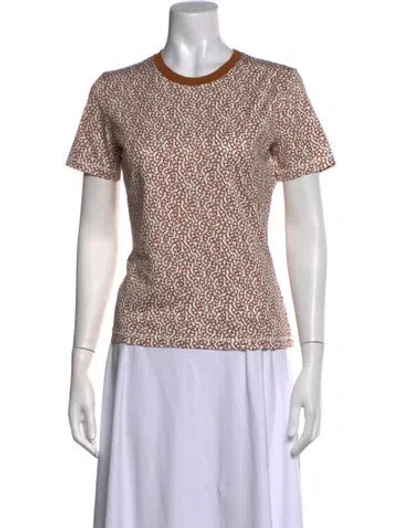 Pre-owned Hermes Graphic Print Crew Neck T-shirt In Neutrals