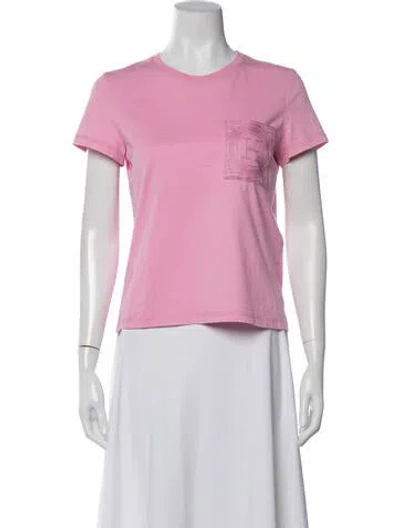 Pre-owned Hermes Graphic Print Crew Neck T-shirt In Pink