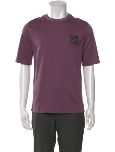 Pre-owned Hermes Graphic Print Crew Neck T-shirt In Purple