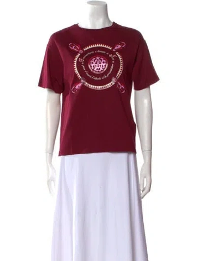 Pre-owned Hermes Graphic Print Crew Neck T-shirt In Red