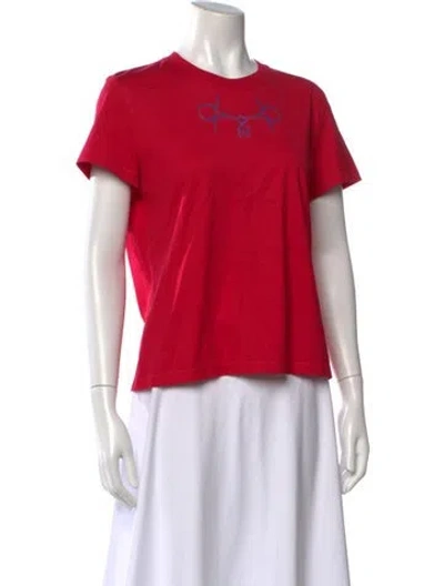 Pre-owned Hermes Graphic Print Crew Neck T-shirt In Red