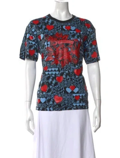 Pre-owned Hermes Graphic Print Crew Neck T-shirt W/ Tags In Blue