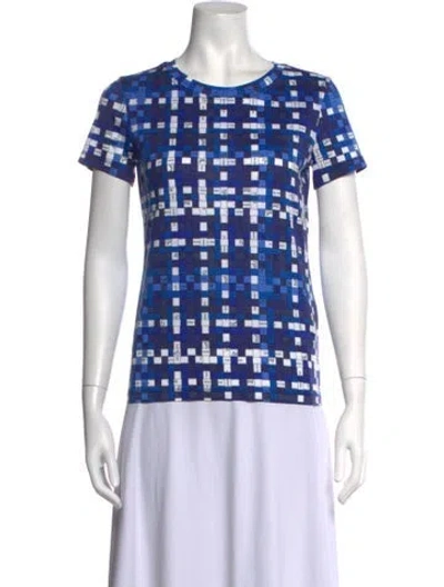 Pre-owned Hermes Graphic Print Crew Neck T-shirt W/ Tags In Blue