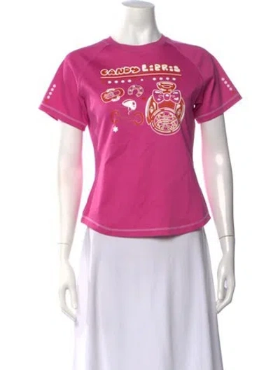 Pre-owned Hermes Graphic Print Crew Neck T-shirt W/ Tags In Pink