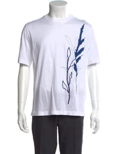 Pre-owned Hermes Graphic Print Crew Neck T-shirt W/ Tags In White