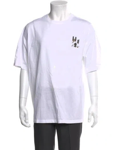 Pre-owned Hermes Graphic Print Crew Neck T-shirt In White