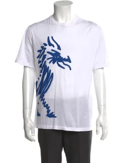 Pre-owned Hermes Graphic Print Crew Neck T-shirt In White