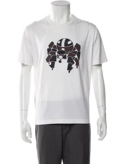 Pre-owned Hermes Graphic Print Crew Neck T-shirt In White