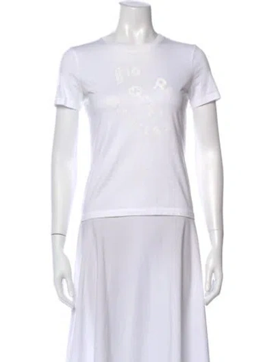 Pre-owned Hermes Graphic Print Crew Neck T-shirt In White