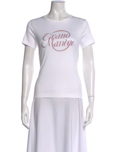 Pre-owned Hermes Graphic Print Crew Neck T-shirt In White