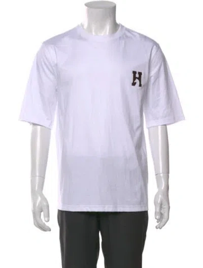 Pre-owned Hermes Graphic Print Crew Neck T-shirt In White