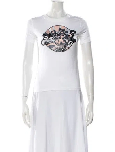 Pre-owned Hermes Graphic Print Crew Neck T-shirt In White