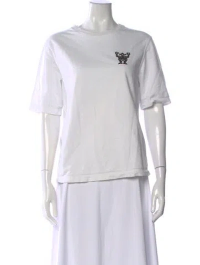 Pre-owned Hermes Graphic Print Crew Neck T-shirt In White