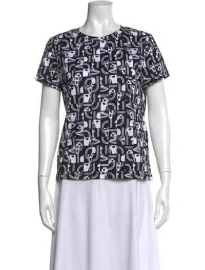 Pre-owned Hermes Graphic Print Crew Neck T-shirt In White