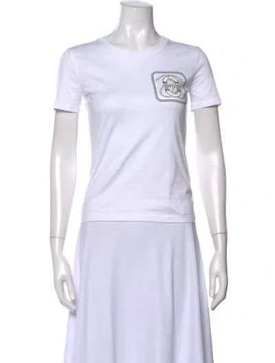 Pre-owned Hermes Graphic Print Crew Neck T-shirt In White