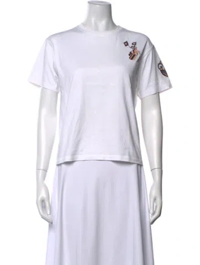 Pre-owned Hermes Graphic Print Crew Neck T-shirt In White