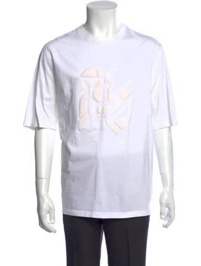 Pre-owned Hermes Graphic Print Crew Neck T-shirt In White