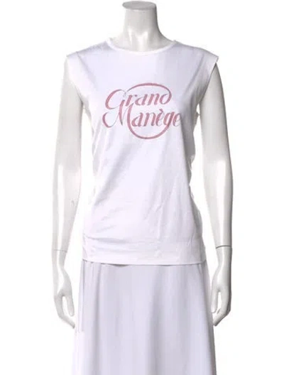 Pre-owned Hermes Graphic Print Crew Neck T-shirt In White