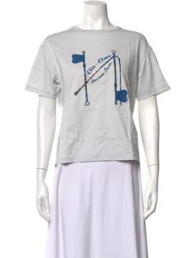 Pre-owned Hermes Graphic Print Crew Neck T-shirt In White