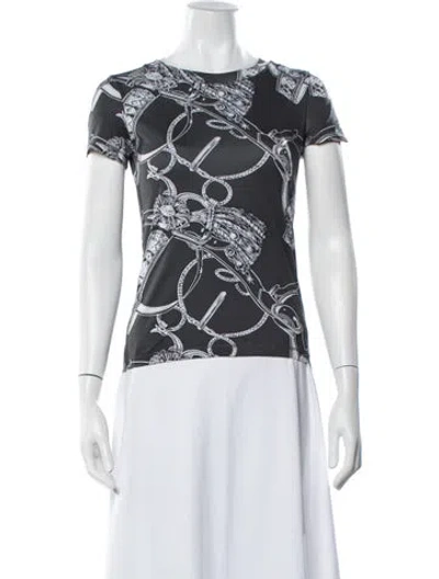 Pre-owned Hermes Graphic Print Crew Neck T-shirt In White