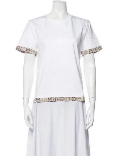 Pre-owned Hermes Graphic Print Crew Neck T-shirt In White
