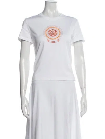 Pre-owned Hermes Graphic Print Crew Neck T-shirt In White