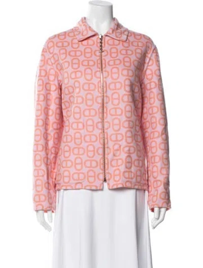 Pre-owned Hermes Graphic Print Jacket In Pink