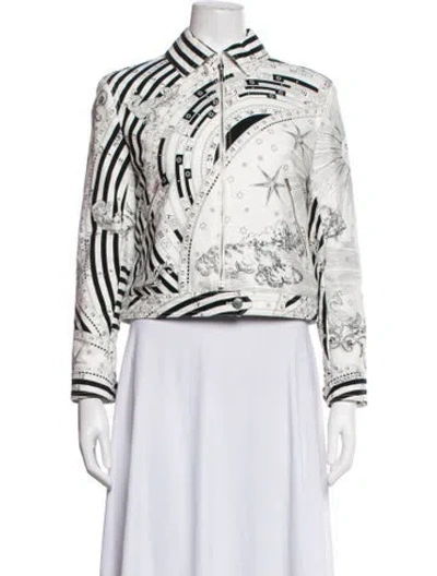 Pre-owned Hermes Graphic Print Jacket W/ Tags In White