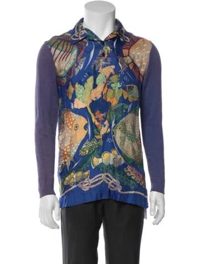 Pre-owned Hermes Graphic Print Long Sleeve Shirt In Purple