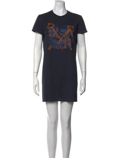 Pre-owned Hermes Graphic Print Mini Dress In Black