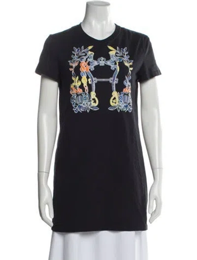 Pre-owned Hermes Graphic Print Mini Dress In Blue