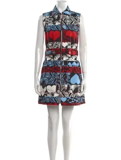 Pre-owned Hermes Graphic Print Mini Dress In Multi