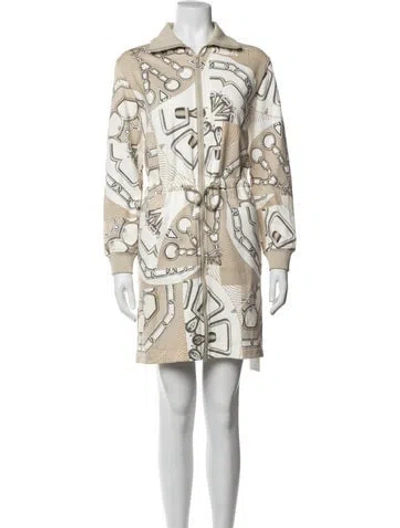 Pre-owned Hermes Graphic Print Mini Dress In Multicolor