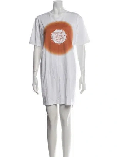 Pre-owned Hermes Graphic Print Mini Dress In Multicolor