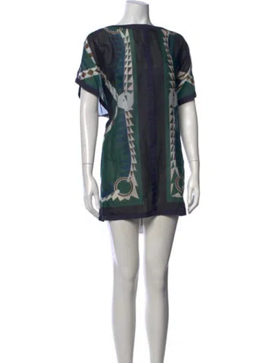 Pre-owned Hermes Graphic Print Mini Dress In Multicolor