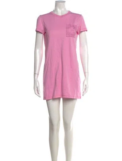 Pre-owned Hermes Graphic Print Mini Dress In Pink