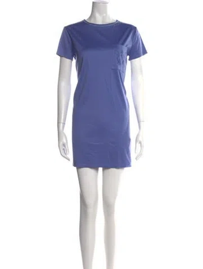 Pre-owned Hermes Graphic Print Mini Dress In Purple
