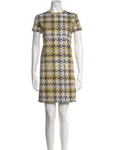 Pre-owned Hermes Graphic Print Mini Dress W/ Tags In Yellow