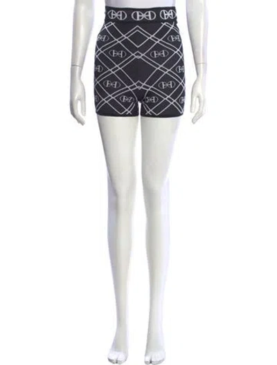 Pre-owned Hermes Graphic Print Mini Shorts In Black