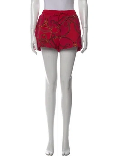 Pre-owned Hermes Graphic Print Mini Shorts In Red