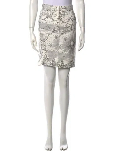 Pre-owned Hermes Graphic Print Mini Skirt In Neutrals