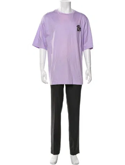 Pre-owned Hermes Graphic Print Scoop Neck T-shirt In Purple