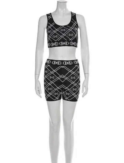 Pre-owned Hermes Graphic Print Short Set In Black