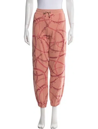 Pre-owned Hermes Graphic Print Sweatpants In Pink