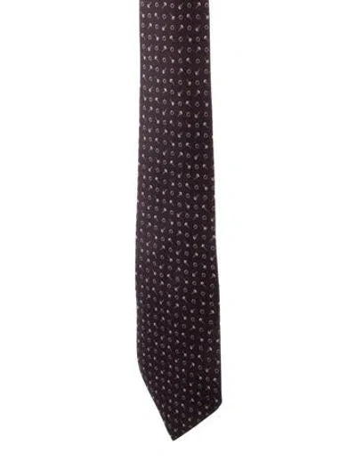Pre-owned Hermes Graphic Silk Tie In Purple