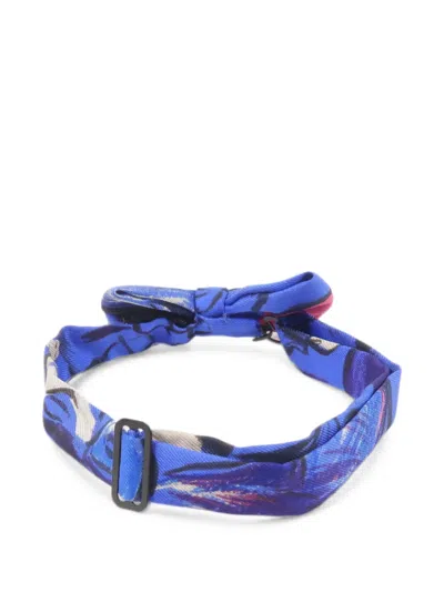 Pre-owned Hermes Graphic-print Bow Tie In Blue